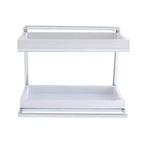 Mensola da parete a 2 livelli con portasciugamani e vassoi Cromo/Bianco - Organizer moderno per il bagno