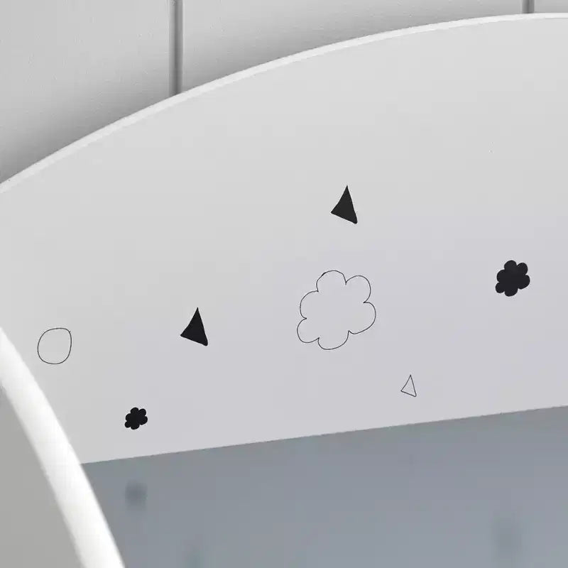 Talori Tavolo e Sedia per Bambini con Scaffale Grigio/Bianco