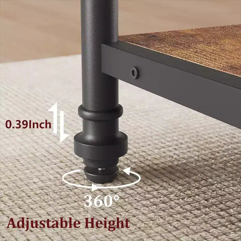 Tavolo da pranzo rotondo da 47" per 4-6 persone, tavolo da cucina moderno in legno con ripiani portaoggetti e gambe in metallo romano, solo tavolo, per sala da pranzo