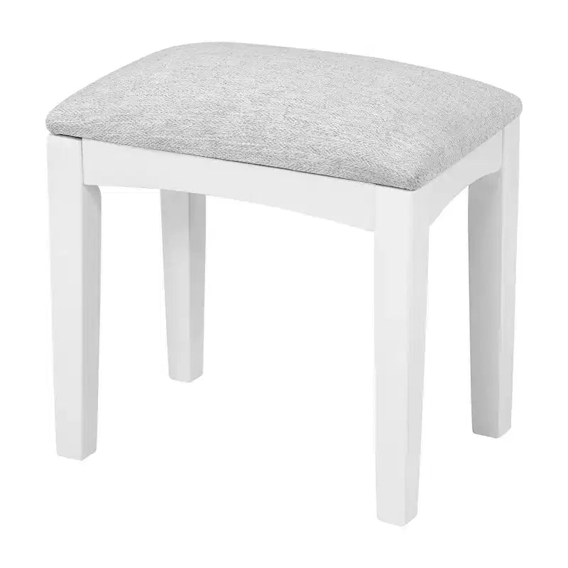 Toeletta Trucco con Grande Specchio Regolabile, Sgabello e Cassetti, Tavolo da Trucco Bianco, Tavolo da Toilette Multifunzionale e Scrivania per Computer