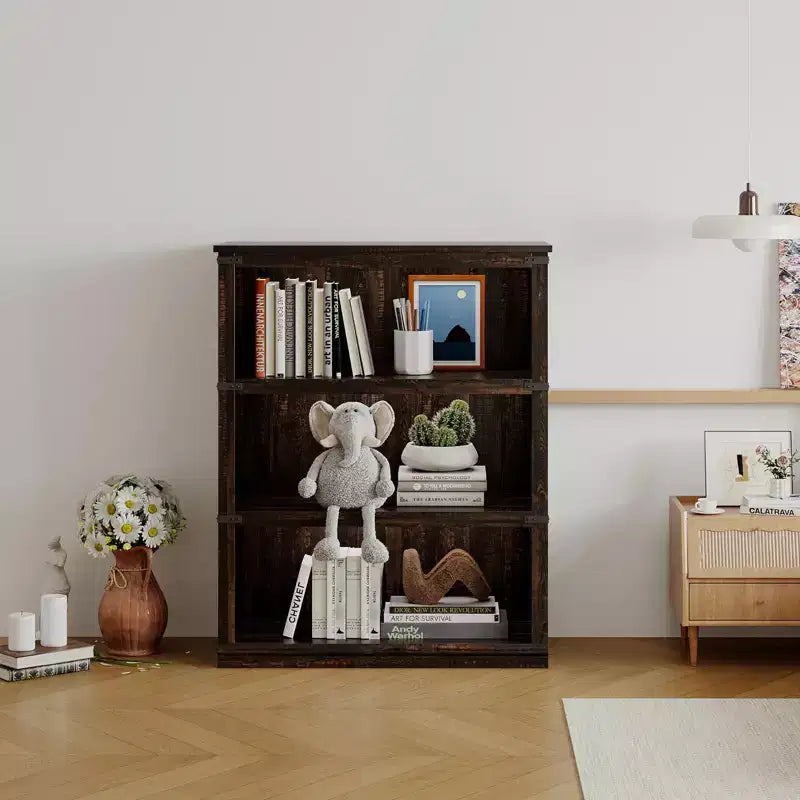 Libreria a 3 ripiani, Scaffale portagioie in legno indipendente, Espositore portaoggetti, Unità di scaffalatura per esposizione