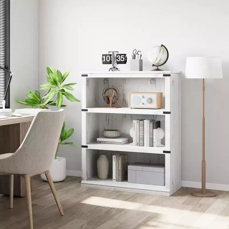 Libreria a 3 ripiani, Scaffale portagioie in legno indipendente, Espositore portaoggetti, Unità di scaffalatura per esposizione