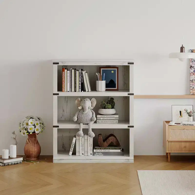 Libreria a 3 ripiani, Scaffale portagioie in legno indipendente, Espositore portaoggetti, Unità di scaffalatura per esposizione