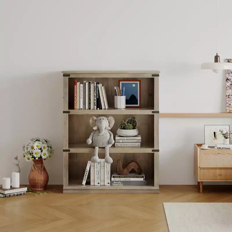 Libreria a 3 ripiani, Scaffale portagioie in legno indipendente, Espositore portaoggetti, Unità di scaffalatura per esposizione