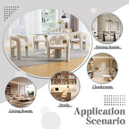 Sedia Accent Moderna in Morbida ciniglia - Schienale Aperto a Botte a 3 Gambe - Comodo Set da Pranzo da 2 (Beige)
