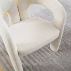 Sedia Accent Moderna in Morbida ciniglia - Schienale Aperto a Botte a 3 Gambe - Comodo Set da Pranzo da 2 (Beige)
