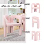 Sedia Accent Moderna in Morbida ciniglia - Schienale Aperto a Botte a 3 Gambe - Comodo Set da Pranzo da 2 (Beige)