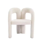 Sedia Accent Moderna in Morbida ciniglia - Schienale Aperto a Botte a 3 Gambe - Comodo Set da Pranzo da 2 (Beige)