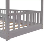 Letto a capanna in legno con letto estraibile e scaffali, bianco