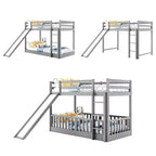 Letto a capanna in legno con letto estraibile e scaffali, bianco