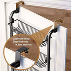 Organizer da dispensa da appendere alla porta, organizer e contenitore per dispensa, porta spezie da parete nero con cestelli regolabili