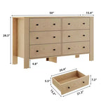 Comò per camera da letto, cassettiera grande a 6 cassetti con cassetti profondi e pomelli in metallo, cassettiere doppie moderne in legno per camera da letto dei bambini, ingresso