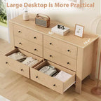 Comò per camera da letto, cassettiera grande a 6 cassetti con cassetti profondi e pomelli in metallo, cassettiere doppie moderne in legno per camera da letto dei bambini, ingresso