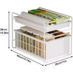 Organizzatore estraibile a 2 ripiani in acciaio inox per mobili con guide a chiusura ammortizzata - Resistente per cucine/dispense