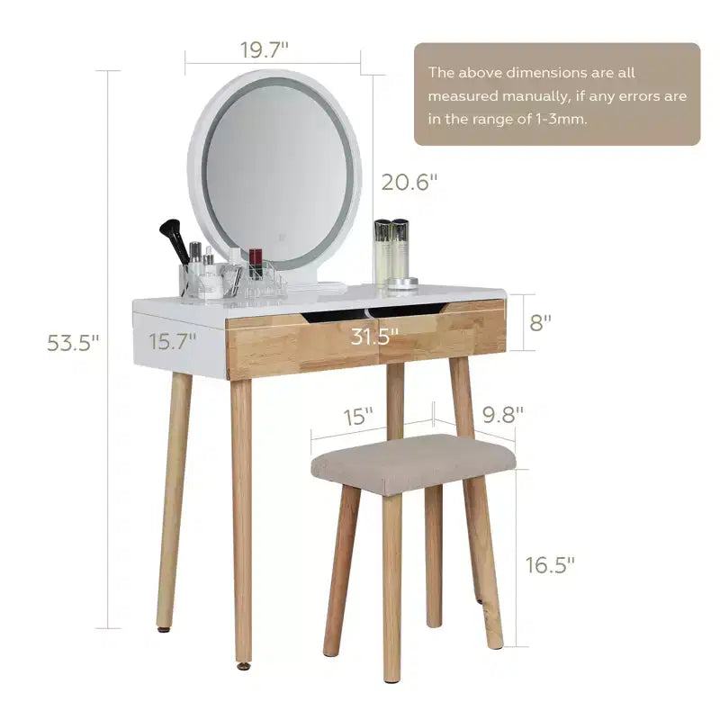 31.5 Toeletta Trucco con Specchio a LED