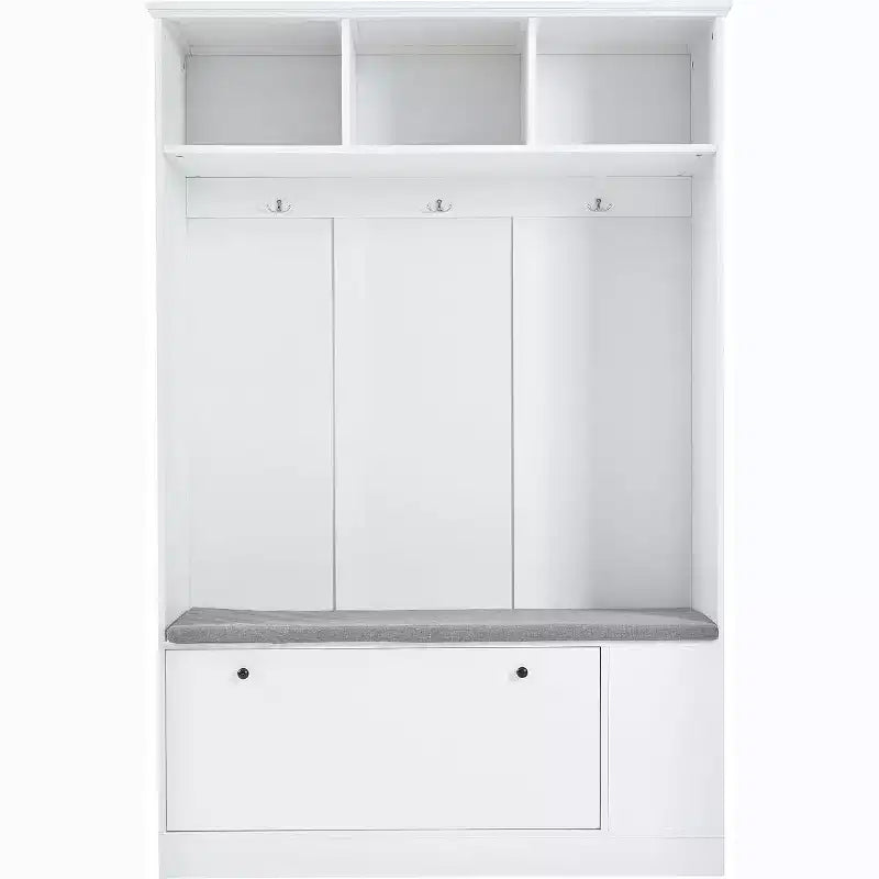 Panca Appendiabiti Moderna, Combo 3 Ganci e Scarpiera, Soluzione 5-in-1 per l'Ingresso con Comodo Cuscino per l'Organizzazione Domestica