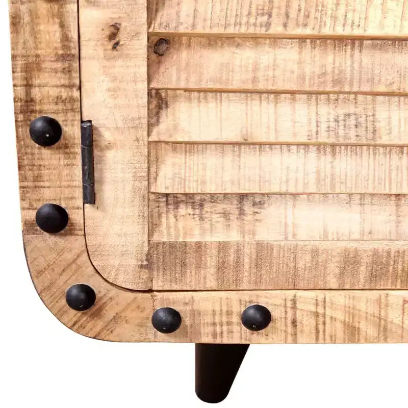 Mobile TV Artigianale in Legno di Mango Grezzo, 120x30x50 cm, con Ampio Spazio di Archiviazione e Distintiva Venatura del Legno, Ideale per Diversi Ambienti