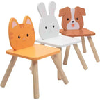 Set tavolo e sedie in legno per bambini con animali a 3 posti (cucciolo, gattino e coniglio) e sgabello per adulti per arti e mestieri, sala da pranzo, giochi di finzione - Mobili per sala giochi per