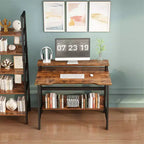 Scrivania in Legno per Computer - Design Moderno Minimalista, Postazione di Studio e Lavoro Integrata, Struttura Salvaspazio, Ideale per Ufficio Domestico e Studio