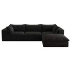 118.2 Divano Blue Cloud con Pouf, Tessuto a Coste con Seduta Profonda, Design a Doppio Strato, Cuscino Rimovibile, Nessun Montaggio Richiesto