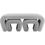 Panca Odelia in tessuto bouclé