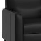 Poltrona da ricevimento Agent in LeatherSoft Nera con Pannello di Ricarica sul Lato Destro, Include 2 Prese di Corrente, 2 Porte USB, 1 Porta USB-C, Gambe in Legno Massello