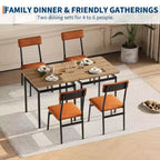 Set da Pranzo 3 Pezzi, con 2 Sedie Rivestite in PU