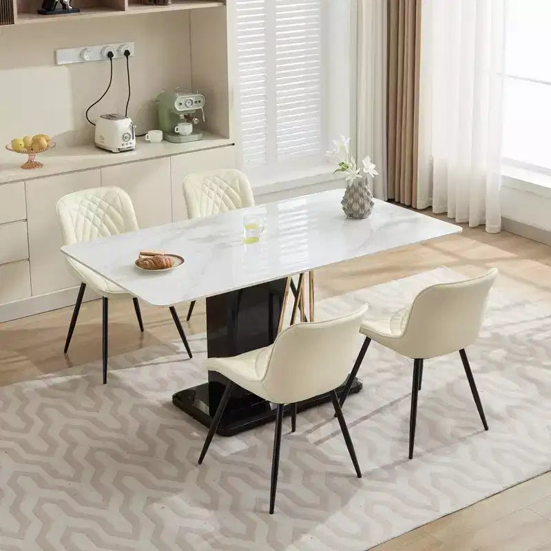 Set di 2 sedie da pranzo, sedia da cucina moderna di metà secolo, comoda sedia da cena imbottita in ecopelle
