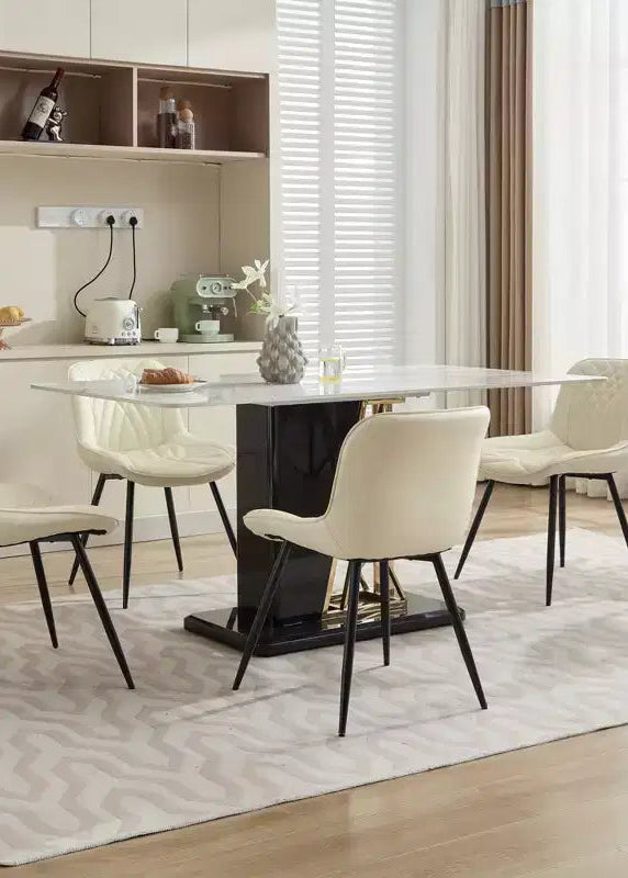 Set di 2 sedie da pranzo, sedia da cucina moderna di metà secolo, comoda sedia da cena imbottita in ecopelle