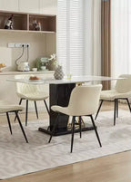 Set di 2 sedie da pranzo, sedia da cucina moderna di metà secolo, comoda sedia da cena imbottita in ecopelle