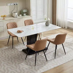 Set di 2 sedie da pranzo, sedia da cucina moderna di metà secolo, comoda sedia da cena imbottita in ecopelle