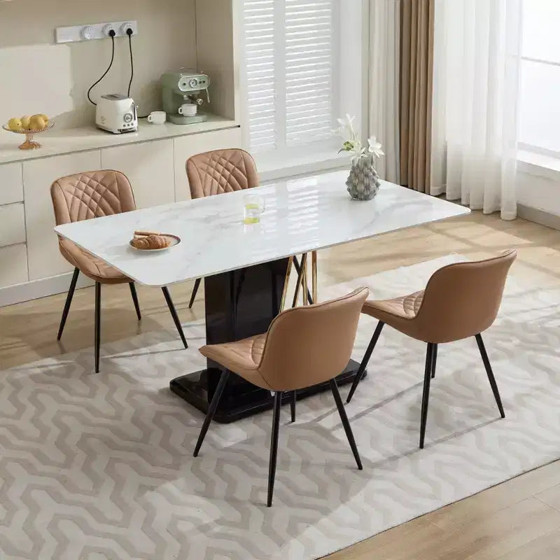 Set di 2 sedie da pranzo, sedia da cucina moderna di metà secolo, comoda sedia da cena imbottita in ecopelle
