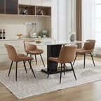 Set di 2 sedie da pranzo, sedia da cucina moderna di metà secolo, comoda sedia da cena imbottita in ecopelle