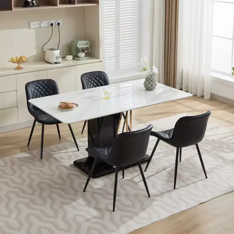 Set di 2 sedie da pranzo, sedia da cucina moderna di metà secolo, comoda sedia da cena imbottita in ecopelle