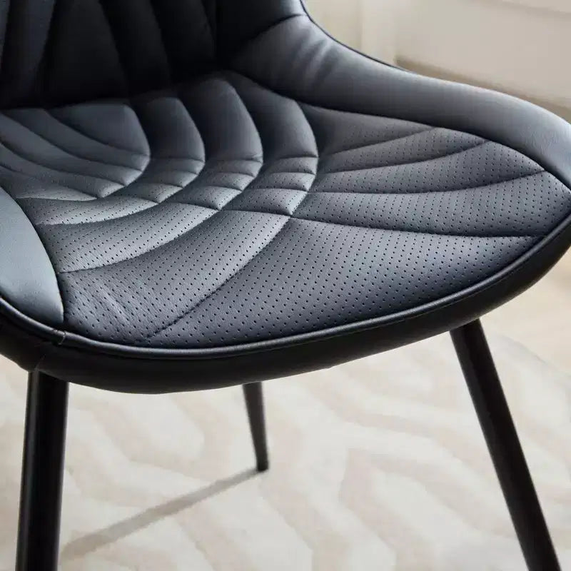 Set di 2 sedie da pranzo, sedia da cucina moderna di metà secolo, comoda sedia da cena imbottita in ecopelle