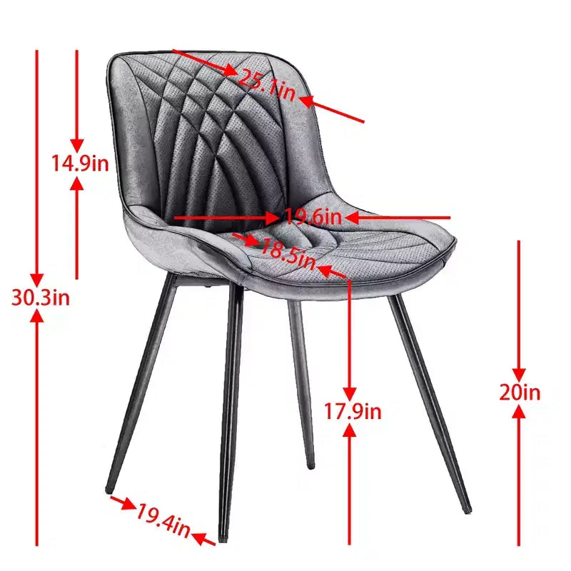 Set di 2 sedie da pranzo, sedia da cucina moderna di metà secolo, comoda sedia da cena imbottita in ecopelle