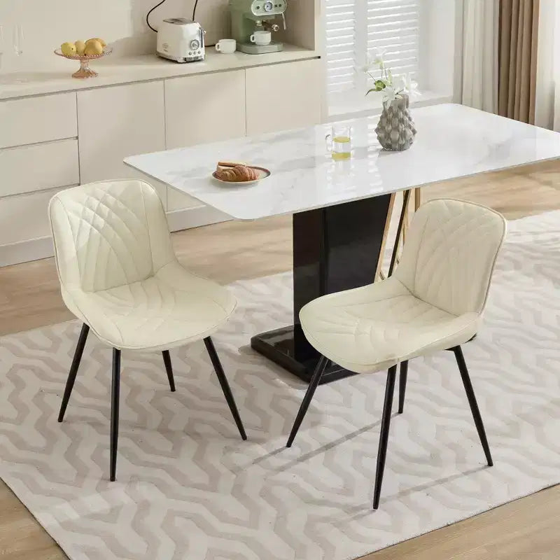 Set di 2 sedie da pranzo, sedia da cucina moderna di metà secolo, comoda sedia da cena imbottita in ecopelle
