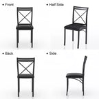 Set da pranzo da 5 pezzi per 4 persone, tavolo da pranzo in finto marmo con 4 sedie per cucina, piccoli spazi, nero/bianco