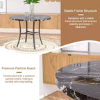 Set da pranzo da 5 pezzi per 4 persone, tavolo da pranzo in finto marmo con 4 sedie per cucina, piccoli spazi, nero/bianco