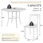 Set da pranzo da 5 pezzi per 4 persone, tavolo da pranzo in finto marmo con 4 sedie per cucina, piccoli spazi, nero/bianco