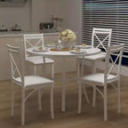 Set da pranzo da 5 pezzi per 4 persone, tavolo da pranzo in finto marmo con 4 sedie per cucina, piccoli spazi, nero/bianco