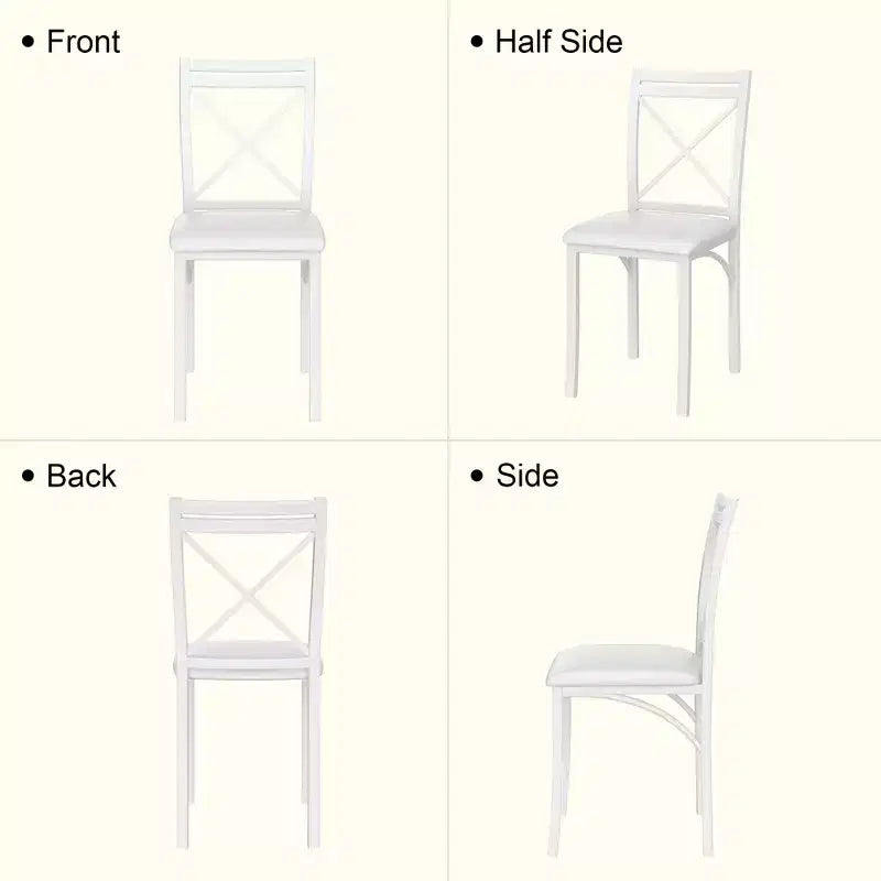 Set da pranzo da 5 pezzi per 4 persone, tavolo da pranzo in finto marmo con 4 sedie per cucina, piccoli spazi, nero/bianco