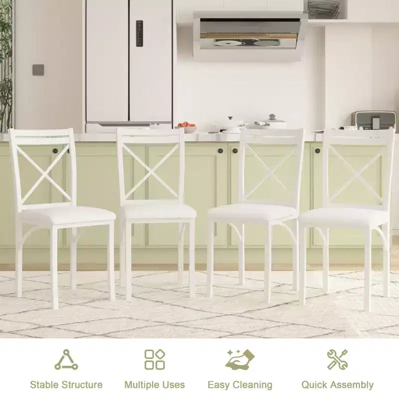 Set da pranzo da 5 pezzi per 4 persone, tavolo da pranzo in finto marmo con 4 sedie per cucina, piccoli spazi, nero/bianco