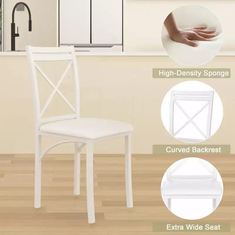 Set da pranzo da 5 pezzi per 4 persone, tavolo da pranzo in finto marmo con 4 sedie per cucina, piccoli spazi, nero/bianco
