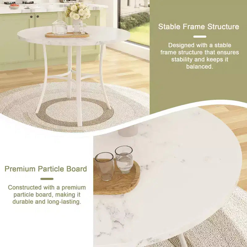 Set da pranzo da 5 pezzi per 4 persone, tavolo da pranzo in finto marmo con 4 sedie per cucina, piccoli spazi, nero/bianco