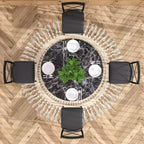 Set da pranzo da 5 pezzi per 4 persone, tavolo da pranzo in finto marmo con 4 sedie per cucina, piccoli spazi, nero/bianco