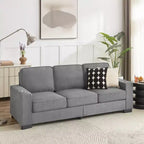 Divano moderno in tessuto "snowfleece" da 83,86 pollici a 3 posti per soggiorno, camera da letto, ufficio, colore grigio