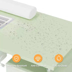 Tavolo da manicure/unghie da 42.5 pollici in MDF bianco con 3 cassetti e vano portaoggetti, ante e aspiratore elettrico