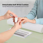 Tavolo da manicure/unghie da 42.5 pollici in MDF bianco con 3 cassetti e vano portaoggetti, ante e aspiratore elettrico