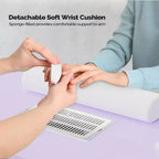 Tavolo da manicure/unghie da 42.5 pollici in MDF bianco con 3 cassetti e vano portaoggetti, ante e aspiratore elettrico